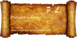Petyka Leona névjegykártya
